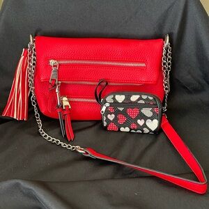 NWOT Black Rivet Crossbody Purse